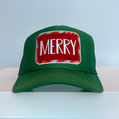 MERRY Trucker Hat - Holiday Red