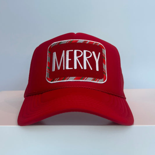 MERRY Trucker Hat - Holiday Red