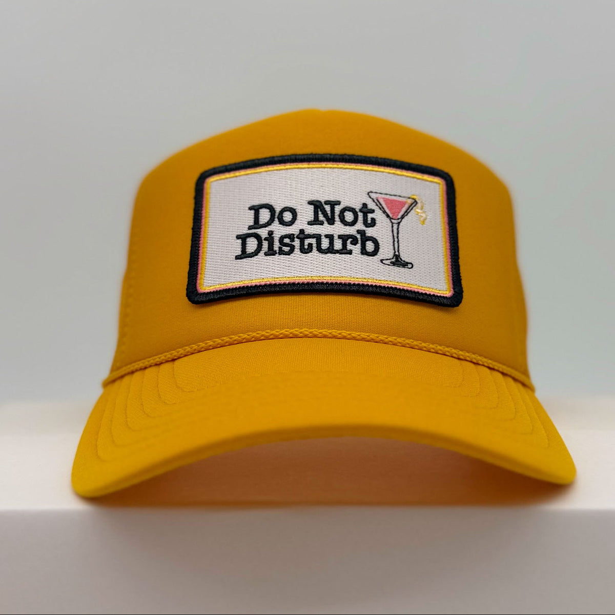 Port Sandz Do Not Disturb Yellow Trucker Hat - Front