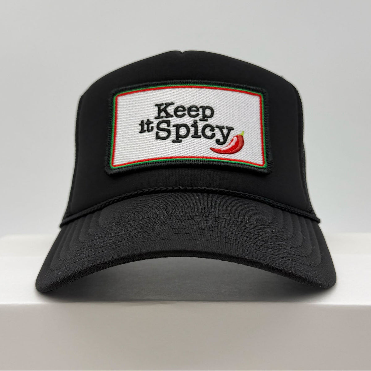Port Sandz Keep it Spicy Black Trucker Hat