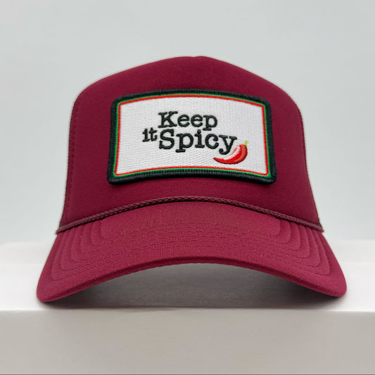 Port Sandz Keep it Spicy Burgundy Trucker Hat
