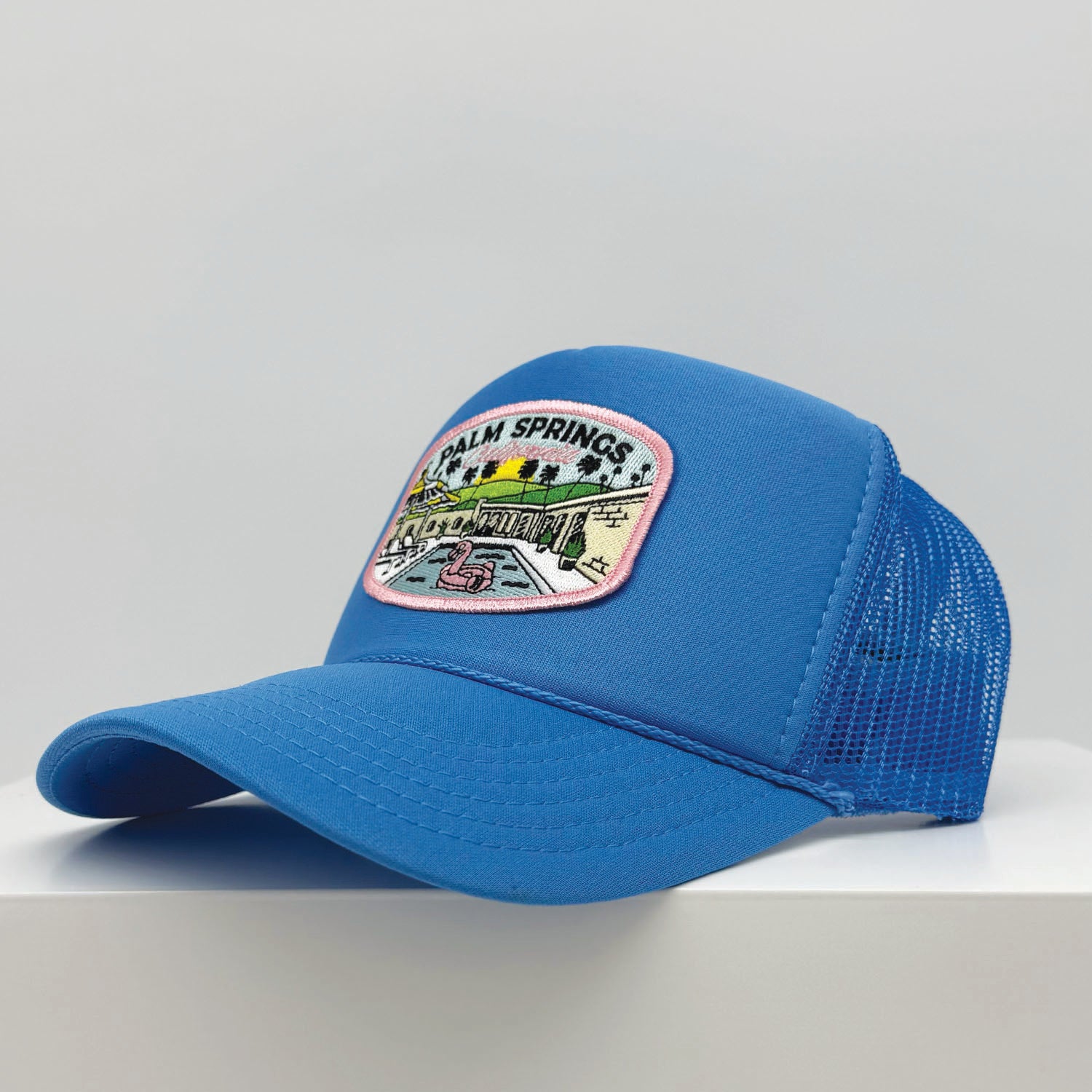 Port Sandz Palm Springs Light Blue Side Profile Trucker Hat