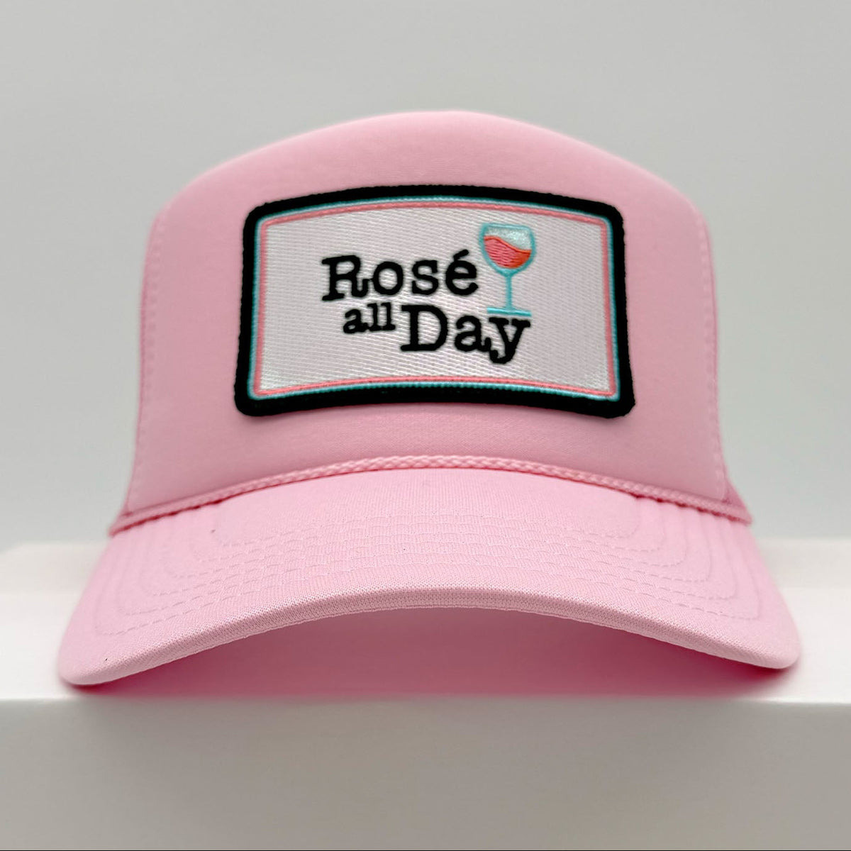Port Sandz Rosé all Day Soft Pink Trucker Hat Front