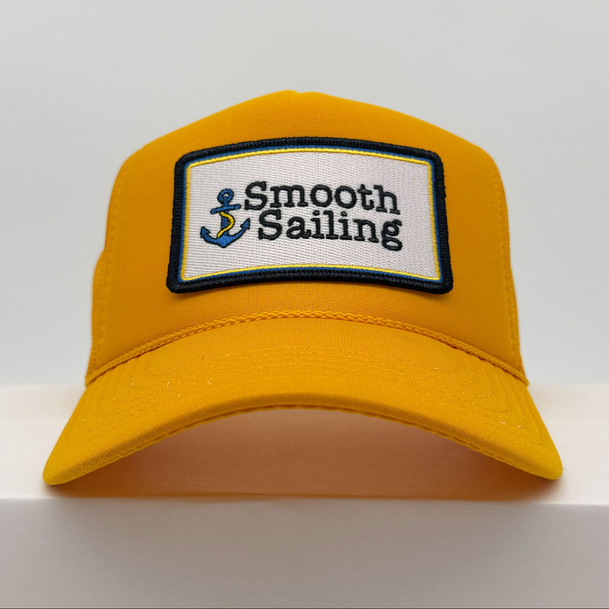 Port Sandz Smooth Sailing Yellow Trucker Hat Front