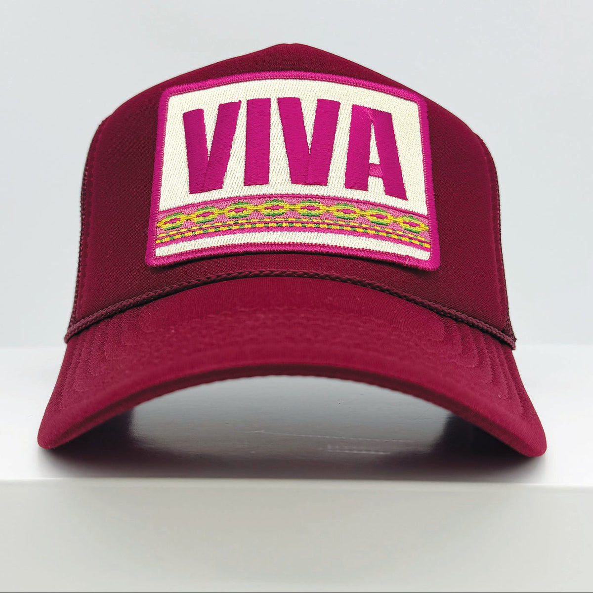 Port Sandz VIVA Trucker Hat - Burgundy Front 